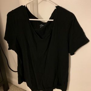 Black V-neck tee